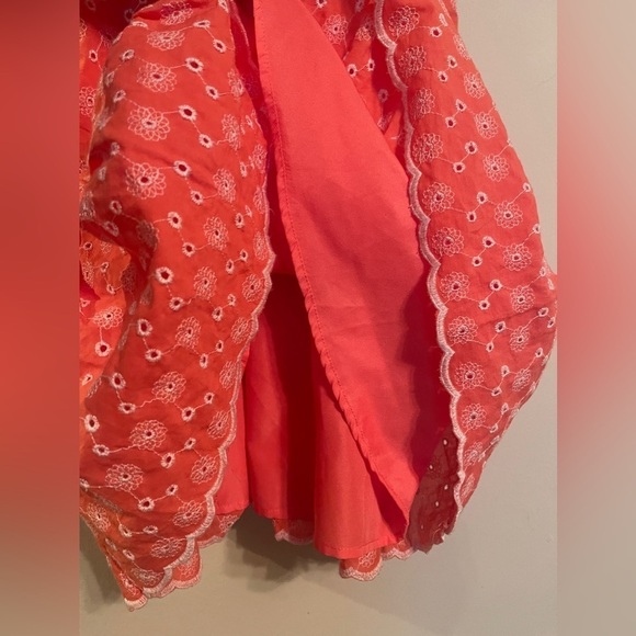 NWT Betsey Johnson Cap Sleeve Eyelet Knit Cotton Dress Duberry Medium - Picture 6 of 7